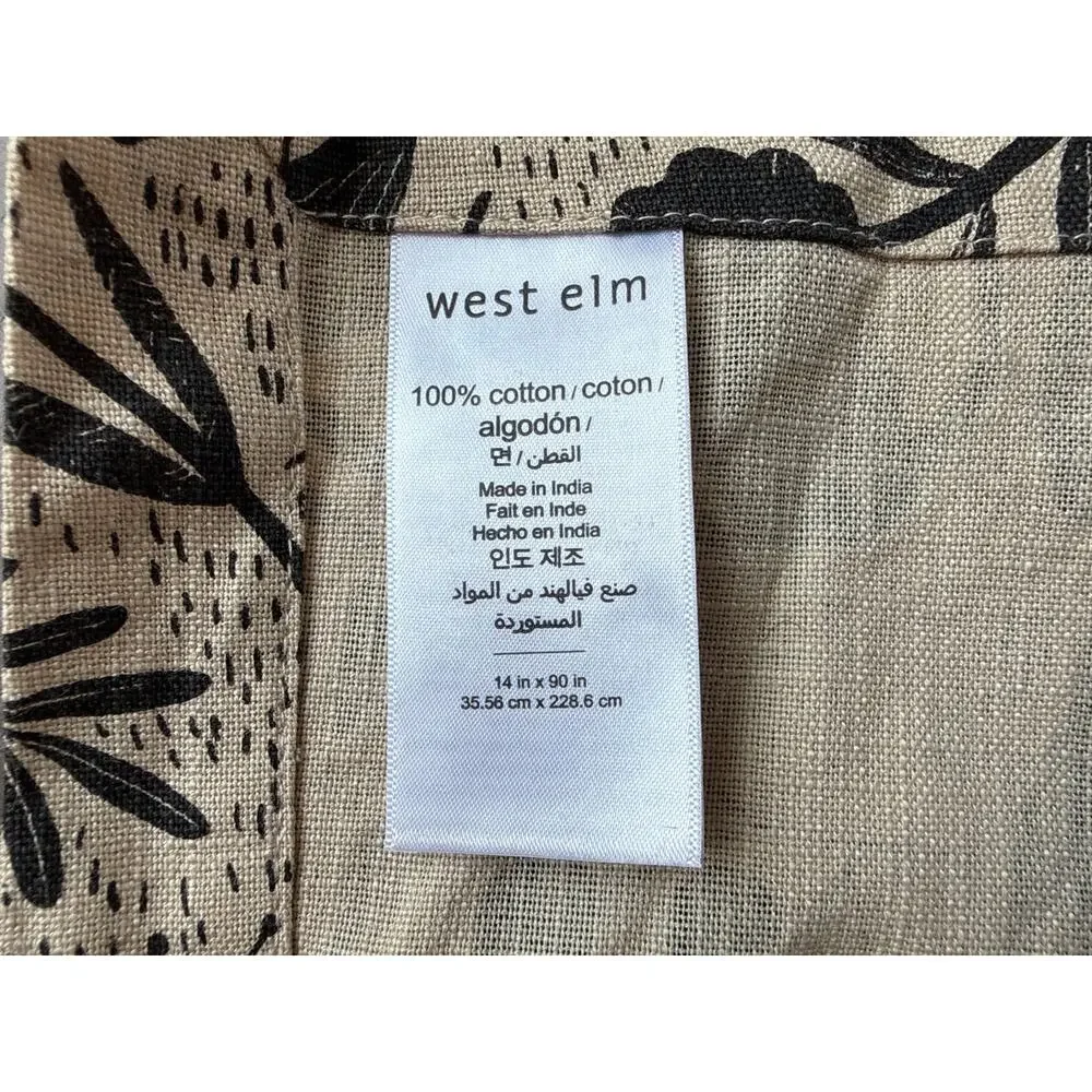 West Elm Table Runner in Woodland Animals Print Cotton Fall Autumn